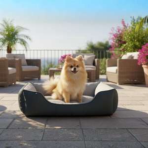 Cuccia per Animali Yommy in Tessuto Oxford Impermeabile con Base Antiscivolo, Velluto Morbido Grigio, Taglia Media - Product Image 4