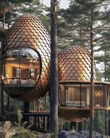 Maison en bois créative personnalisée, portable, pour petits hôtels, maison dans les arbres