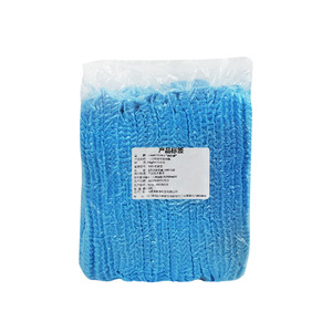 Gorro desechable tipo tira de 21 pulgadas, no tejido, azul y blanco, antipolvo, para fábricas de electrónica, empaque suave - Product Image 1