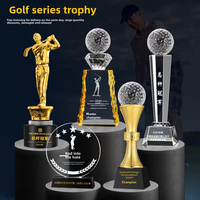 Trophée en forme de sculpture humanoïde, coupe gravée au laser, texte gravé au laser, prix sportif de golf, gravure au laser 3D, trophées en cristal vierges, médailles, plaques