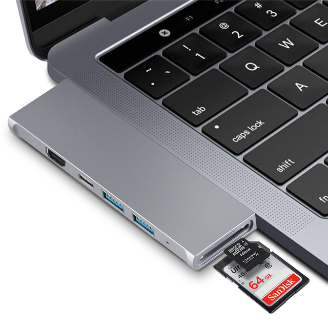 In Stock 7 in 2 Type-C to USB-C PD HDTV Max 4K 60Z PD Charging SD TF Card Slot USB Hub