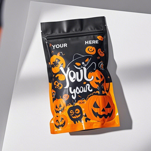 Halloween y Navidad palomitas de maíz ciegas impermeables holográficos dulces Zip sacos de regalo autosellante bolsa con cremallera embalaje - Product Image 5