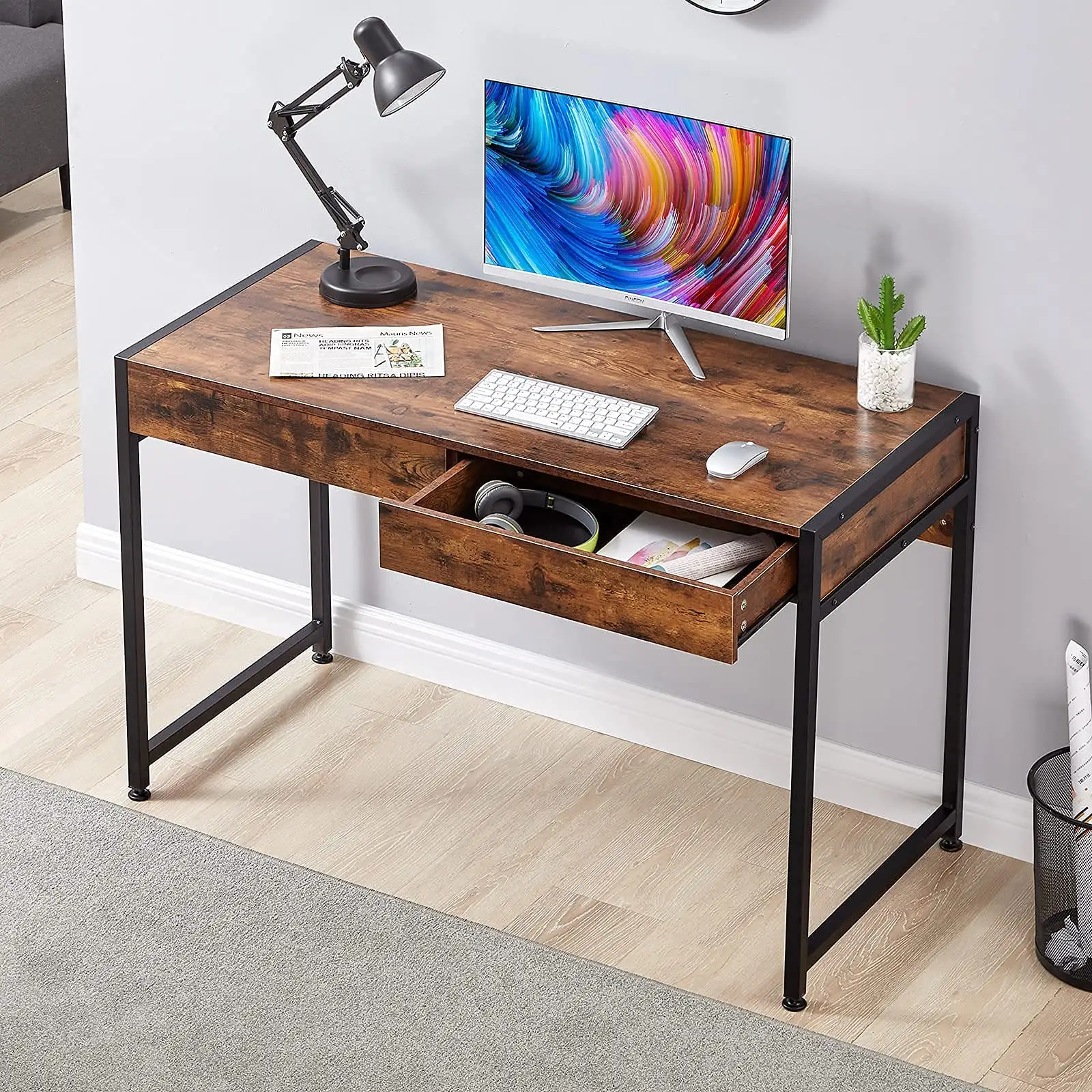Mesa de escritorio ajustable para oficina, escritorio de madera para ordenador de casa, escritorio de estudio para juegos