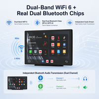 10,1 Zoll Tragbares Android Auto-Navigationssystem CarPlay Android Auto GPS Split-Screen Werkzeugfreie Bohrfreie Installation für Limousinen