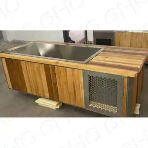 Neues Design Holz Outdoor Zeder Holz Eis badewanne Für 1-2 Personen Mit Wasserkühler