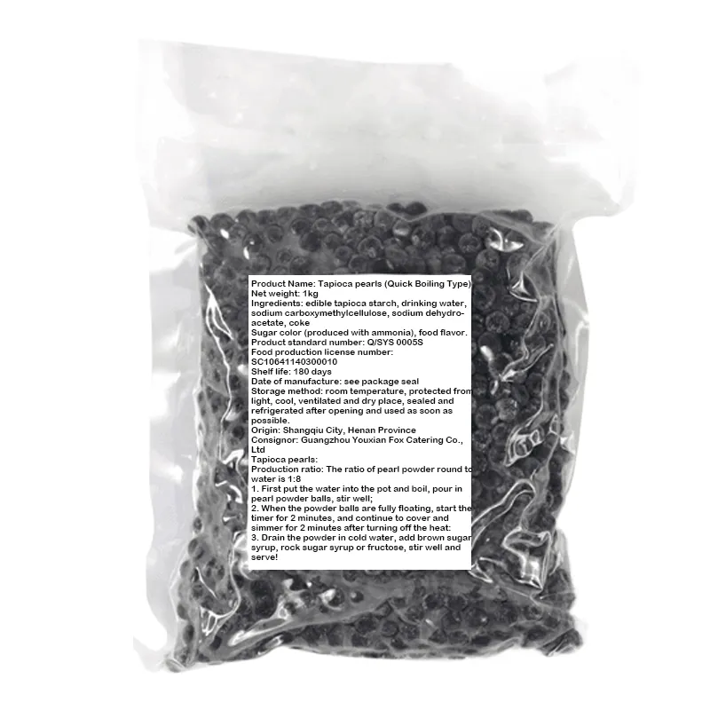 1kg en vrac Bonne Saveur 5 minutes Cuisson rapide Perles de tapioca Chine Pour Bubble Tea