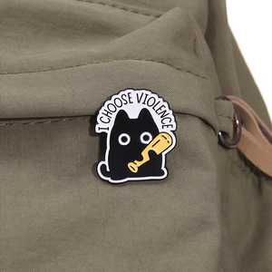 Elijo la violencia gato esmalte pines dibujos animados Animal broche Metal solapa insignia joyería regalo para amigos y amantes de las <span class=keywords><strong>mascotas</strong></span> - Product Image 3