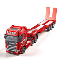 Huina 1302A Modèle de camion tracteur porte-remorque en alliage 770S V8 1/24 14CH 2.4G RC, camion de transport d'ingénierie à plateau plat