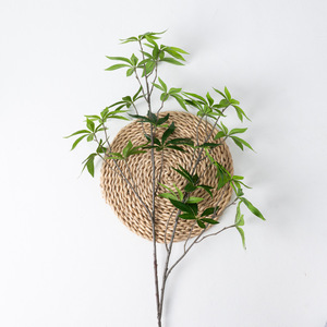 Feuille artificielle en soie à tige unique, type feuille de banane, pour arrangements en vase, décoration de couloir, verdure ornementale d'intérieur - Product Image 2