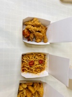Boîte alimentaire carrée en papier PLA biodégradable pour poulet frit, pâtes, plats à emporter, bol en papier jetable avec logo personnalisé