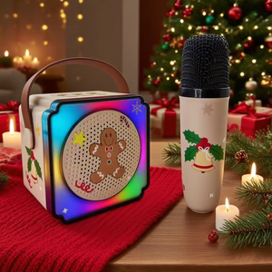 RGB เครื่องคาราโอเกะไมค์พร้อมลำโพงบลูทูธสำหรับการสร้างเนื้อหาติ๊กต๊อกและ P8สนุกสำหรับครอบครัวคริสต์มาส - Product Image 2