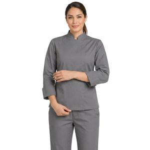 Fabricant d'uniformes de cuisine, veste de chef en coton à manches longues, unisexe, vêtements de travail pour restaurant et hôtel, respirant, fabrication OEM - Product Image 1