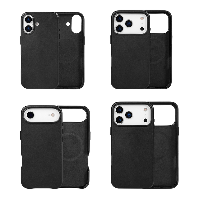 Napa PU Leather Phonecase for iPhone 15 16 17 air Pro Max Official Leather Magnetic case Phone Cover with Wireless Charge