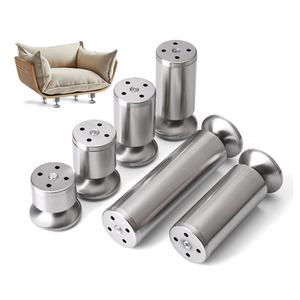 Stainless Steel Furniture <b>Legs</b> 201 Metal Cabinet <b>Table</b> <b>Legs</b> Heavy Duty <b>Adjustable</b> Minimalist Design For Cabinet Cupboard - Product Image 1