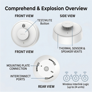 Alarme thermique sans fil interconnectée pour cuisine commerciale et zones poussiéreuses - Product Image 4
