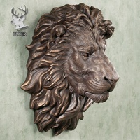 Fontaine murale en bronze personnalisée, tête de lion antique, pour jardin extérieur, maison, statue décorative en métal, sculpture animale pour la décoration