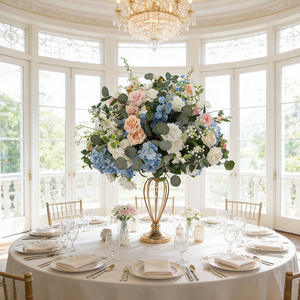 ลูกบอลดอกไม้ประดิษฐ์ขนาดใหญ่ DKB งานแฮนด์เมดสุดหรู สำหรับตกแต่งโต๊ะงานแต่งงาน จัดดอกไม้ประดิษฐ์ทรงกลมสำหรับตกแต่งงานแต่งงาน - Product Image 1