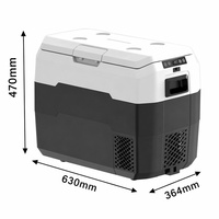 Réfrigérateur-congélateur portable pour voiture 40L -20°C ℃   Réfrigérateur à double usage DC12V 24V AC avec LED USB pour le camping, les camping-cars, les camions et l'extérieur
