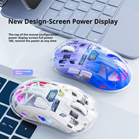 Ratón Wolf A2 de modo dual RGB luminoso 2,4G inalámbrico BT transparente para juegos, ordenador, ratón de oficina