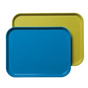 CAMBRO 1826CL Plateaux de service alimentaires rectangulaires en fibre de verre durables Plateaux de service alimentaires légers pour la restauration rapide