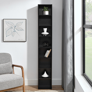 8 Tier Media Tower Rack Slim Storage Cabinet Adjustable Shelves Tall Narrow Bookcase Display <b>Bookshelf</b> For Home - Product Image 5