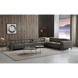 Sofá Seccional de cuero en forma de L para sala de estar, mueble esquinero moderno de diferentes tamaños