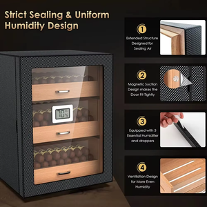 Nuevo gabinete humidificador <span class=keywords><strong>de</strong></span> cigarros <span class=keywords><strong>de</strong></span> almacenamiento <span class=keywords><strong>de</strong></span> 100-150 CT <span class=keywords><strong>de</strong></span> lujo, gabinete <span class=keywords><strong>de</strong></span> cigarros <span class=keywords><strong>de</strong></span> fibra <span class=keywords><strong>de</strong></span> carbono <span class=keywords><strong>de</strong></span> madera <span class=keywords><strong>de</strong></span> escritorio <span class=keywords><strong>de</strong></span> 3 capas con técnicas <span class=keywords><strong>de</strong></span> laca - Product Image 2
