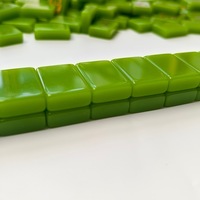 Set Mahjong Amerika Mewah Warna Hijau Lime 166 Ubin Akrilik Mah Jongg Kartun Unik dengan Penggeser Set Lengkap Kustom OEM