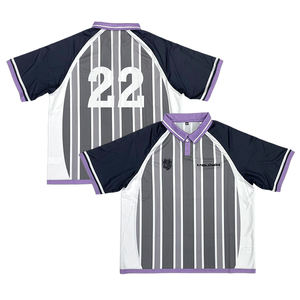 เสื้อฟุตบอลลายทางคลาสสิกสำหรับผู้ชายเสื้อฟุตบอลสโมสรระบายอากาศได้ดีออกแบบได้ตามต้องการ - Product Image 6