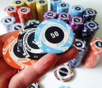 Jeu de jetons de poker Texas Hold'em 500 pièces comprenant un pont supérieur, un cadeau pour les amis, une carte à jouer américaine