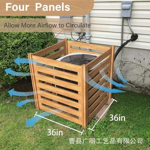Bac à compost carré en bois naturel pour jardin, panier de rangement extérieur pour une organisation optimale - Product Image 3