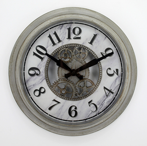 <b>Vintage</b> Industrial Gear <b>Wall</b> <b>Clock</b> in Aged Bronze Old Looking for Hotel Home Coffee Shop Decoration - Product Image 2