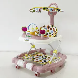 儿童婴儿活动玩具工厂批发塑料助行器玩具带磁性绘图板音乐宝宝助行器学习