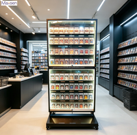 Vitrine d'exposition de cartes à collectionner simple face avec éclairage LED, personnalisable en usine, pour cartes TGC, cartes de sport et de baseball classées en magasin
