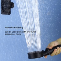 Pommeau de Douche Minimaliste Moderne Noir en ABS à Cinq Réglages, Ensemble de Douche Pressurisé à Jet Unique pour une Pression d'Eau Améliorée