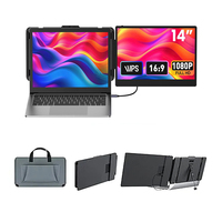 Moniteur double écran S1 14 pouces IPS 1080P Full HD LCD pour ordinateur portable professionnel, jeux, dessin, codage avec MAC, Windows PC – Tendance 2026