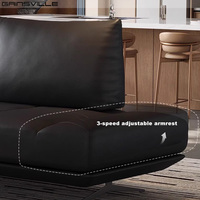 Foshan Design moderne d'usine Canapé réglable rotatif en cuir noir Ensemble de canapés inclinables