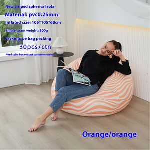 Canapé sphérique <span class=keywords><strong>gonflable</strong></span> monoplace, violet, vert et jaune, canapé paresseux en PVC, <span class=keywords><strong>fauteuil</strong></span> <span class=keywords><strong>gonflable</strong></span> rayé, portable pour l'extérieur - Product Image 6