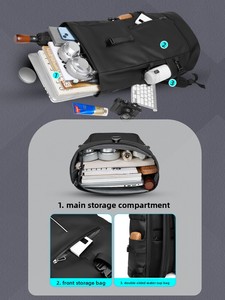 Mochila enrollable de moda KEBI para hombre, mochila de viaje de gran capacidad, bolsa para portátil, mochila para estudiantes universitarios - Product Image 3