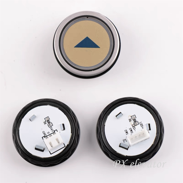 Elevator D Type Round Button Glass Word Chip Switch Button Elevator Push Button 590738 590739 Lift Door Parts