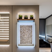Décoration murale DIY moderne et écologique pour la maison et le bureau, style papier de riz, cadre carré à effet d'ombre, verre frontal, taille personnalisée
