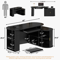 Mesa de Computadora Funcional y Versátil Oem Odm con Estantería de Dos Niveles y Unidad Lateral Adicional para Dormitorio de Estudiantes Universitarios