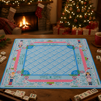 Tapis de Mahjong de Luxe Moderne en Caoutchouc Naturel Peint à la Main, Antidérapant et Réducteur de Bruit, Option de Couleur Personnalisée pour Table de Jeu 4 Joueurs