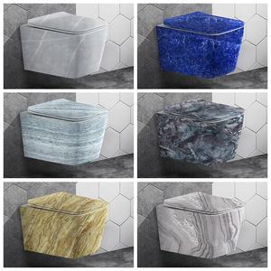 WC mural sans bride, sanitaire de luxe européen, WC rond en céramique, WC mural suspendu - Product Image 2