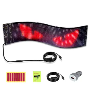 Tablero de señal LED Flexible con Control de aplicaciones, pantalla LED personalizada, pantalla LED programable a prueba de agua, Panel de luz de coche para coche