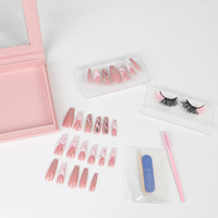 Vente chaude plus de 100 styles femmes presse sur les ongles et les cils cils emballage boîte ensemble Kit