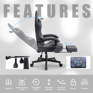 <span class=keywords><strong>Chaise</strong></span> de jeu ergonomique en tissu respirant avec repose-pieds chaises pivotantes gris <span class=keywords><strong>chaise</strong></span> de bureau à domicile réglable livraison gratuite - Product Image 6