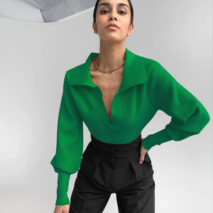 Vieux argent personnalisé vêtements nouveau Style chaud hauts <span class=keywords><strong>Paul</strong></span> revers tempérament femmes chandails hauts Monki pull - Product Image 2
