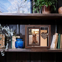 Cadre photo en bois pour amoureux des animaux, cadre photo rotatif pour table avec ornement en forme de cœur, décoration de bureau à domicile