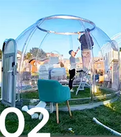 Tentes à bulles en polystyrène PC au design moderne pour restaurants en plein air, hôtels et villas-pour dîner sous le dôme